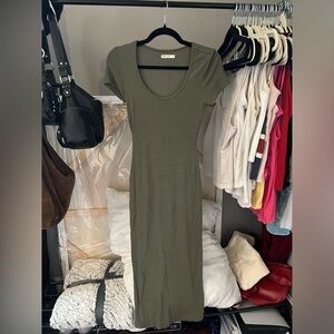 Marine Layer Olive Scoop Neck Maxi Dress